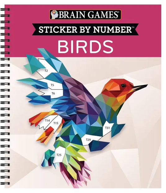 Brain Games - Sticker by Number: Birds (28 Images to Sticker) - Spiral