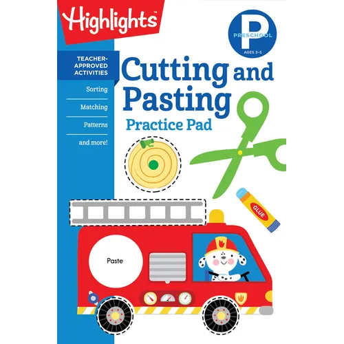 Preschool Cutting and Pasting: Scissor Skills Activity Book for Preschoolers to Practice Cutting Paper, Sort, Match, Find Patterns and More - Paperback