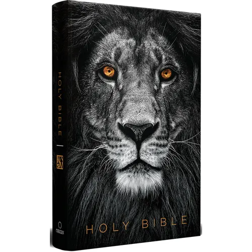 KJV Holy Bible, Large Print, Handy Size Format, Hardcover, Lion of Judah, Ribbon Marker, and Red Letter - Hardcover