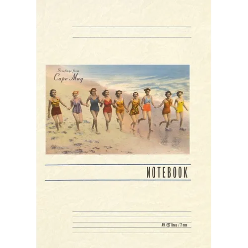 Vintage Lined Notebook Greetings from Cape May, New Jersey, Bathing Beauties