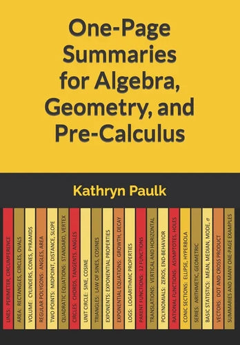 One-Page Summaries for Algebra, Geometry, and Pre-Calculus - Paperback