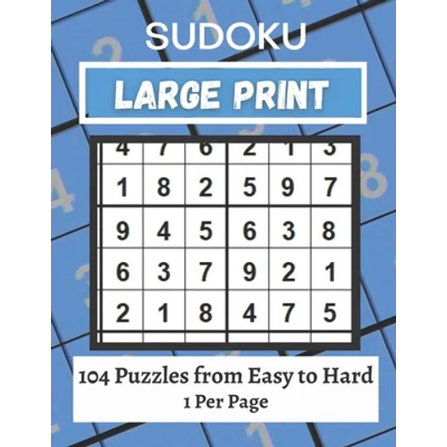 Large Print Sudoku Puzzle Book Easy to Hard: 101+ Sudoku Puzzles Large Print for Adults & Seniors - Paperback